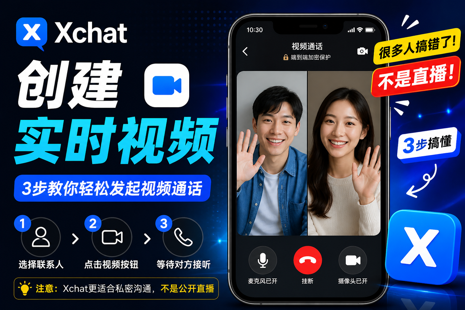 在Xchat上建立即時影片有何竅門?