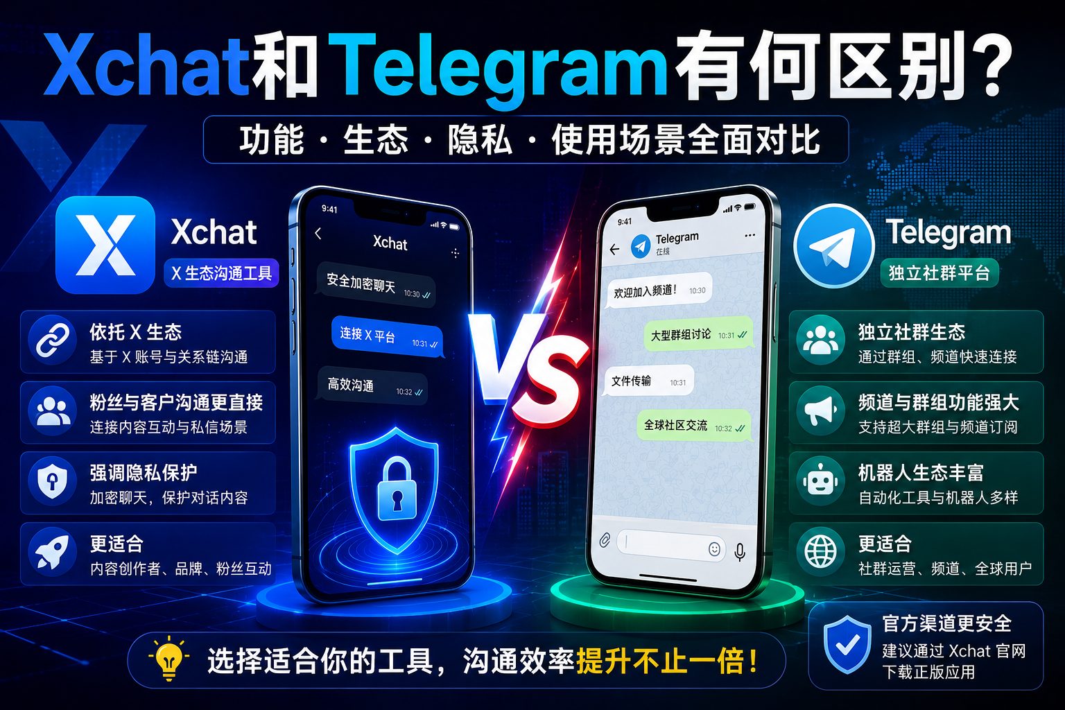 Xchat和Telegram有什麼區別？兩者很多人都理解錯誤了